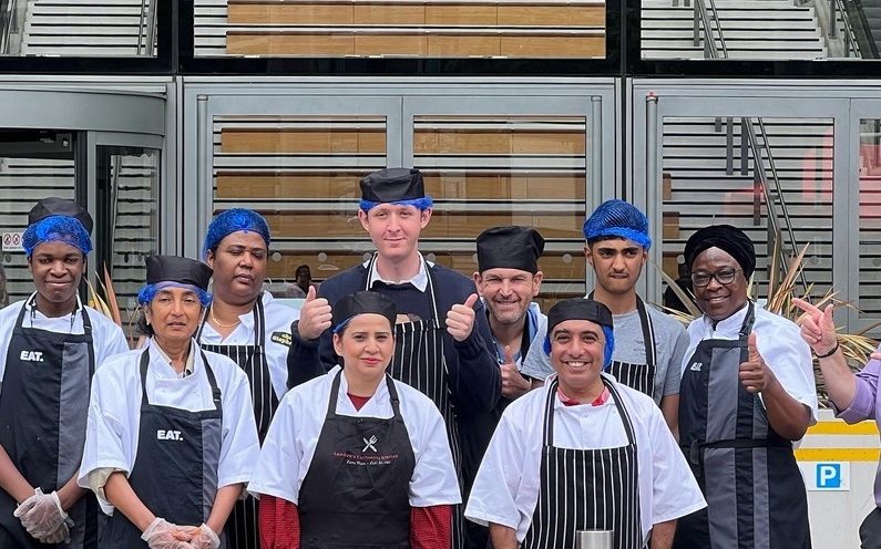 The London's Community Kitchen cooking team outside one of its venues