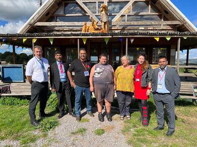 Partners and staff on a site visit at one of the charity's community venues